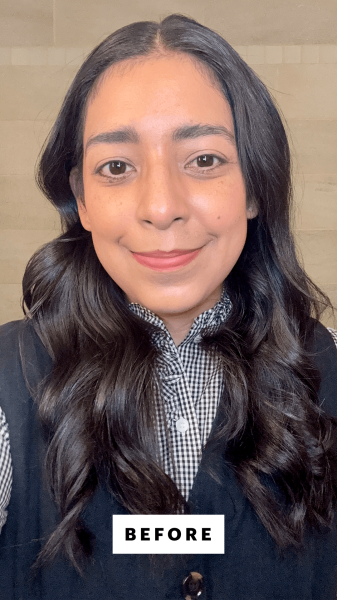 Foresto before using the Crown Affair Dual Bristle Boar Hairbrush